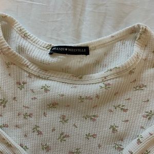 Brandy Melville waffle knit flower top